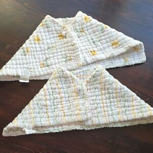 Neat Solutions Set of 2 Quilted Cotton Burp Cloths/Bandana Bibs